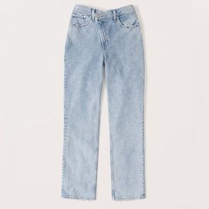 Abercrombie women’s curve love the 90s slim straight ultra high rise jeans